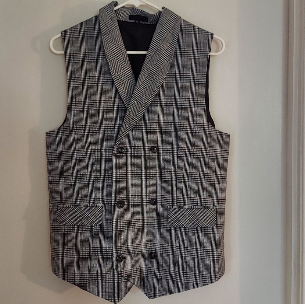 Men's plaid suit vest